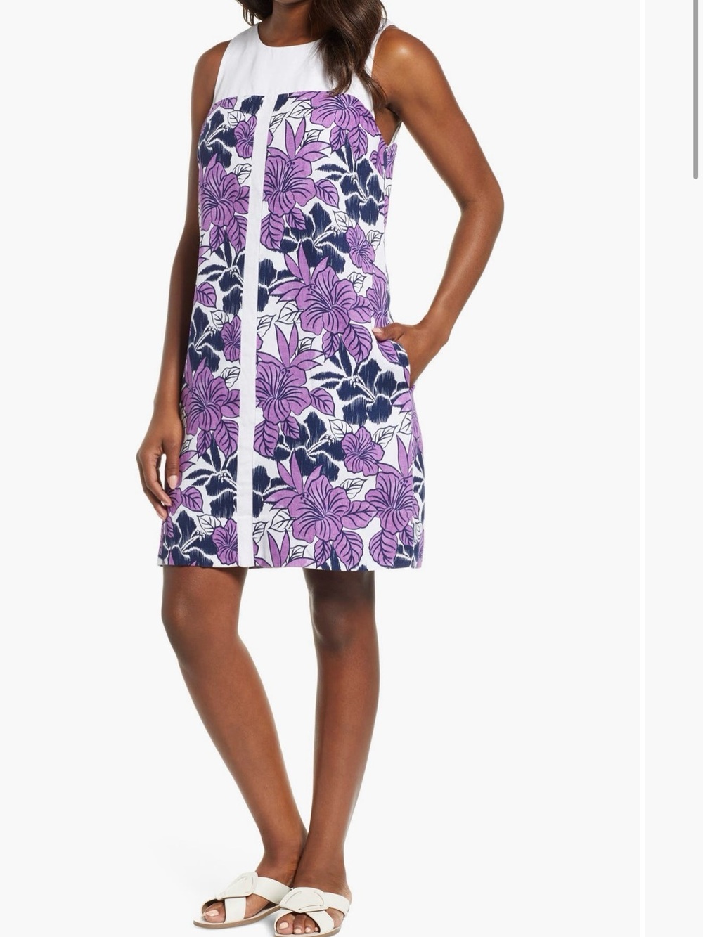 Tommy Bahama Blissful Blooms floral linen-blend shift dress